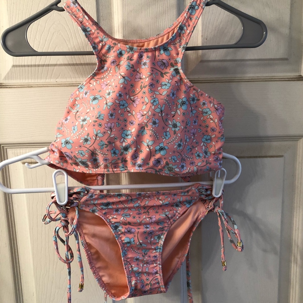 Peach Floral Bikini Set